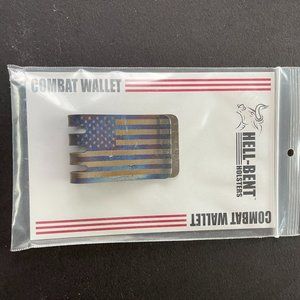 Hell-Bent Titanium money clip | American Flag Anodized